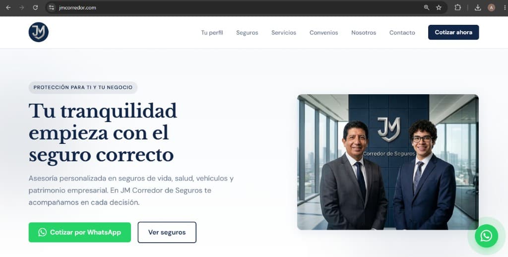 Sección Seguros más consultados — cotización por WhatsApp en vehicular, viaje, salud y vida